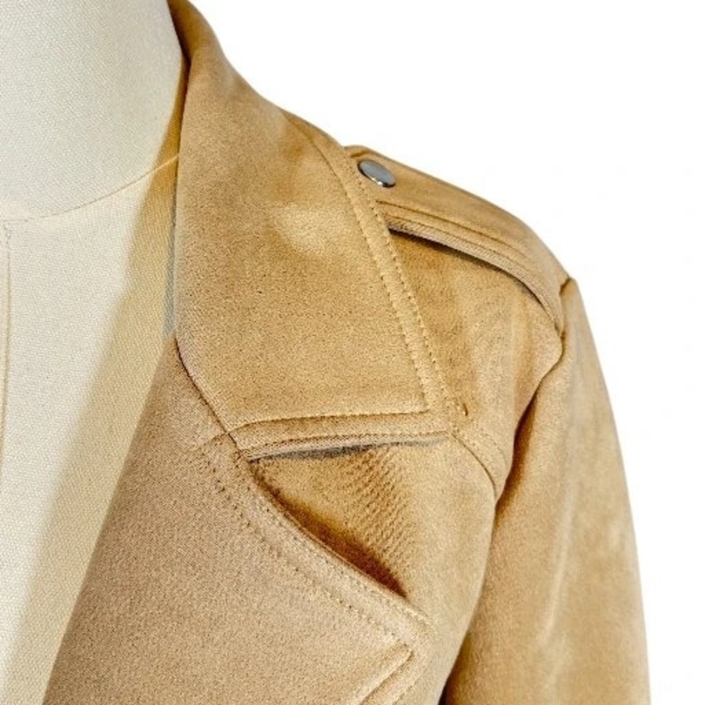 Philosophy‎ Republic Clothing Wms Faux Suede Moto Bomber Jacket Creme Large EUC - Picture 6 of 9